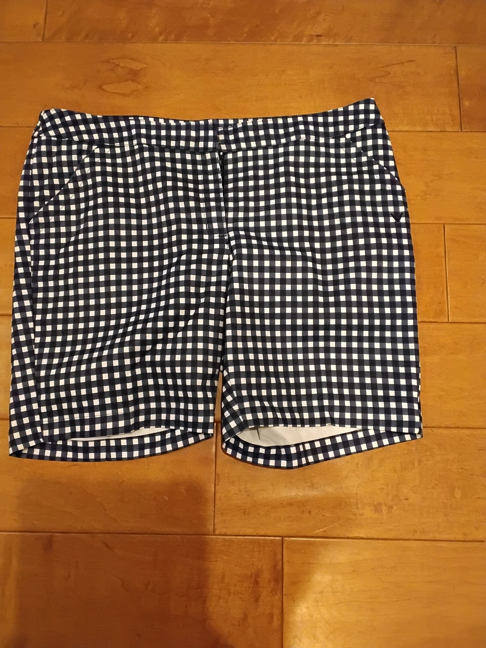 Callaway Navy and White Gingham Women's Bermuda Shorts